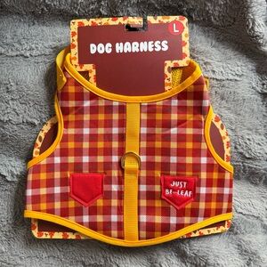 Plaid Dog Harness with Yellow Trim